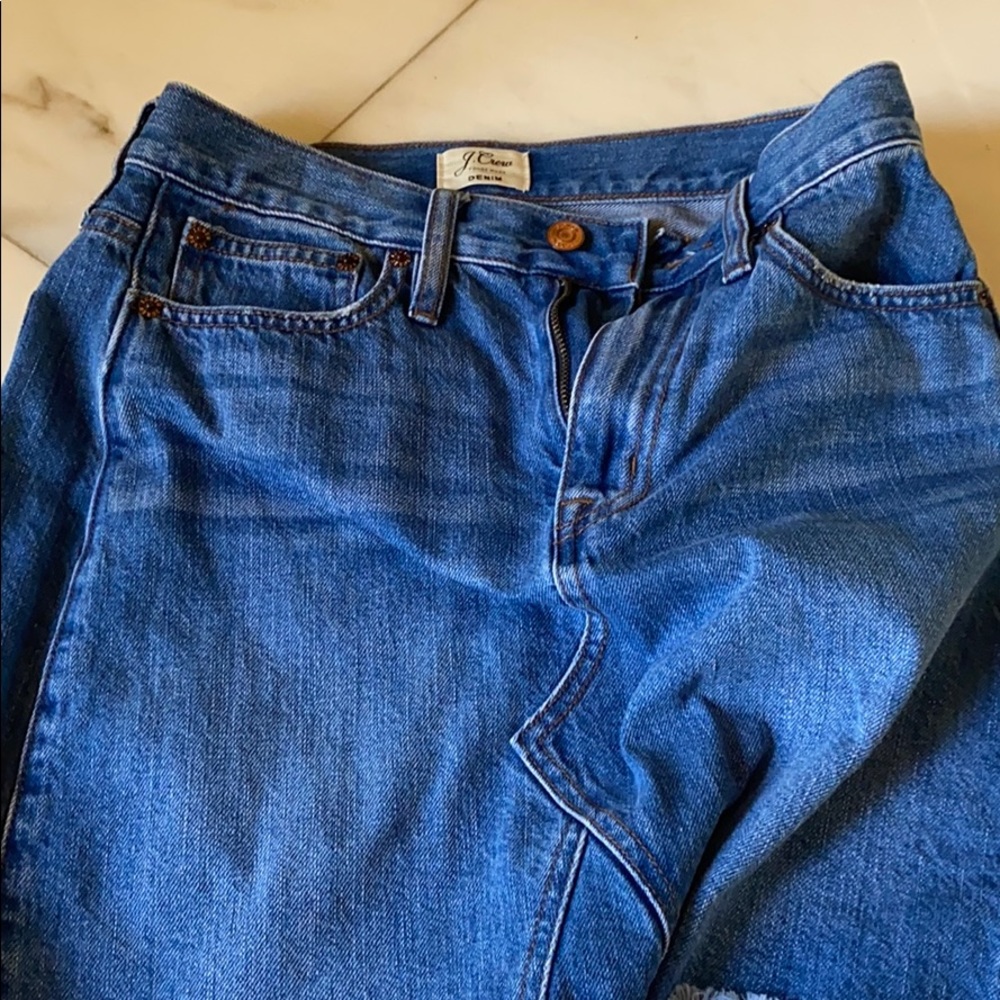 Jcrew blue denim mini skirt